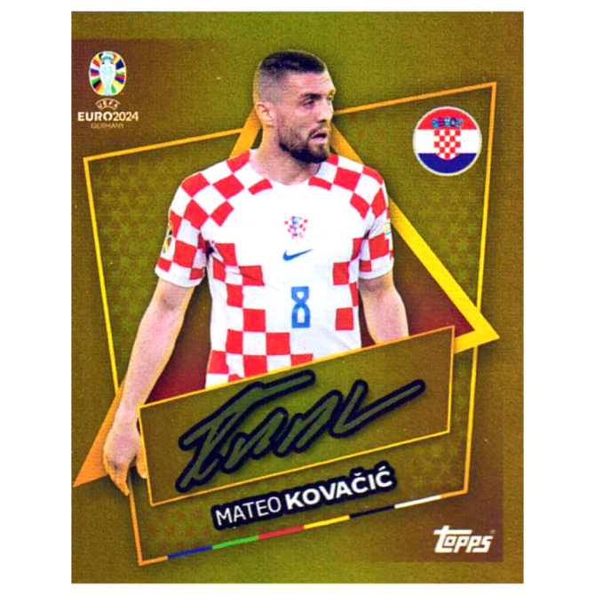 Topps UEFA EURO 2024 Fußball EM Sammelsticker - Gold Signature Sticker - Mateo Kovacic