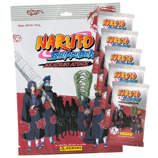 Naruto Shippuden Karten - Akatsuki Attack Trading Cards (2024) - Sammelkarten - 1 Starter + 5 Booster