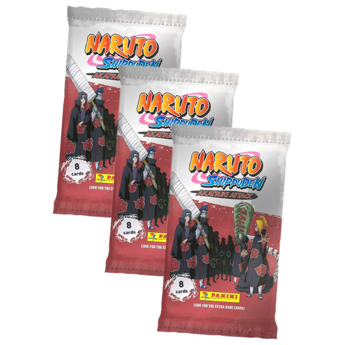 Naruto Shippuden Karten - Akatsuki Attack Trading Cards (2024) - Sammelkarten - 3 Booster