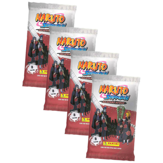 Naruto Shippuden Karten - Akatsuki Attack Trading Cards (2024) - Sammelkarten - 4 Booster