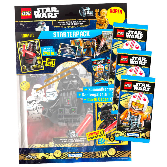 Lego Star Wars Karten Trading Cards Serie 5 - Jubiläum Sammelkarten (2024) - 1 Starter + 3 Booster