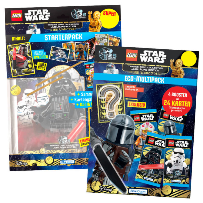 Lego Star Wars Karten Trading Cards Serie 5 - Jubiläum Sammelkarten (2024) - 1 Starter + 1 Multipack