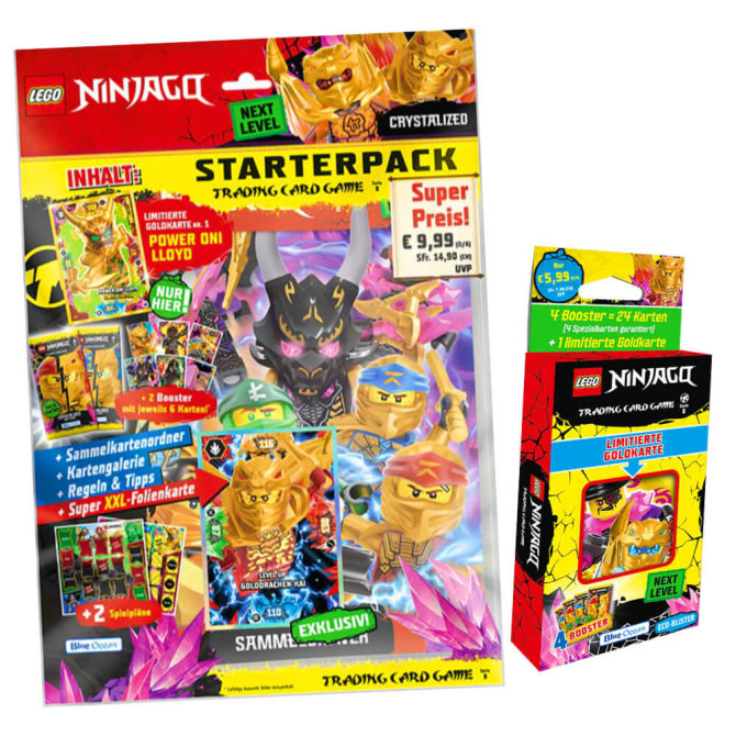 Lego Ninjago Karten Trading Cards Serie 8 Next Level - CRYSTALIZED (2023) - 1 Starter + 1 Blister Sammelkarten