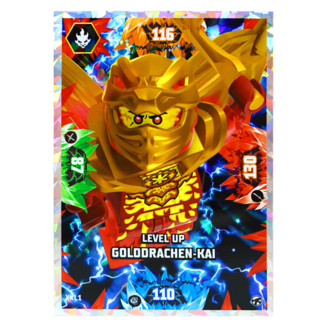 Lego Ninjago Karten Trading Cards Serie 8 Next Level - CRYSTALIZED (2023) - Gold Karte XXL1 Sammelkarten