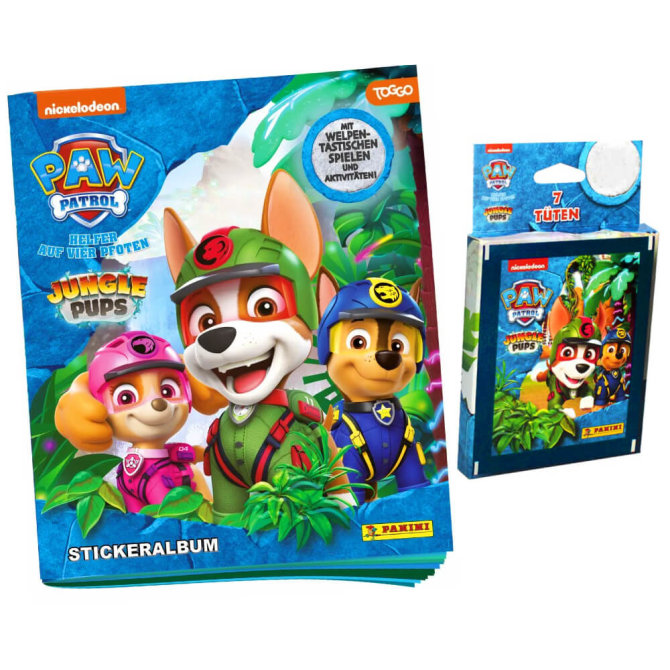 Panini Paw Patrol Sticker Serie 10 - Jungle Pups (2024) - 1 Album + 1 Blister Sammelsticker