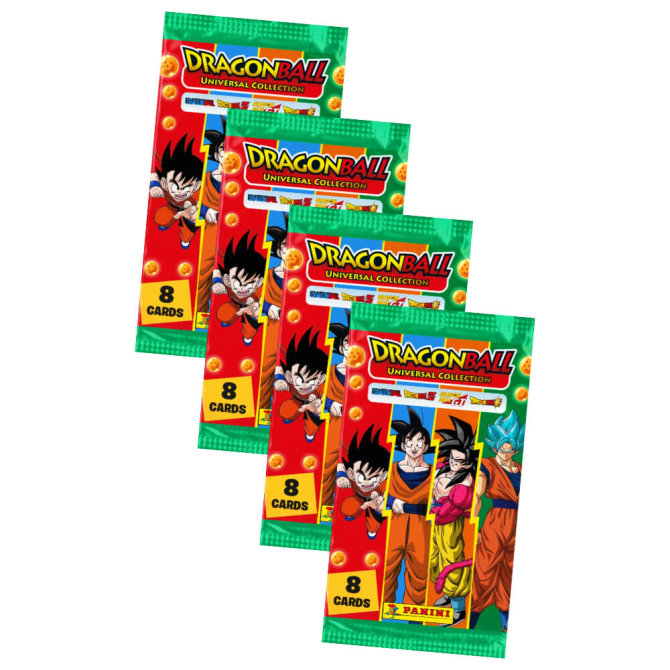 Dragon Ball Universal Karten - Trading Cards - 4 Booster Sammelkarten