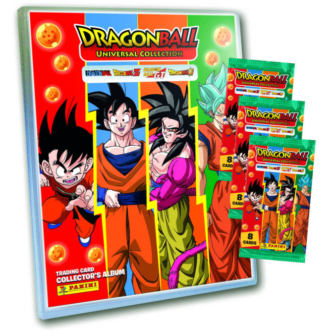 Dragon Ball Universal Karten - Trading Cards - 1 Mappe + 3 Booster