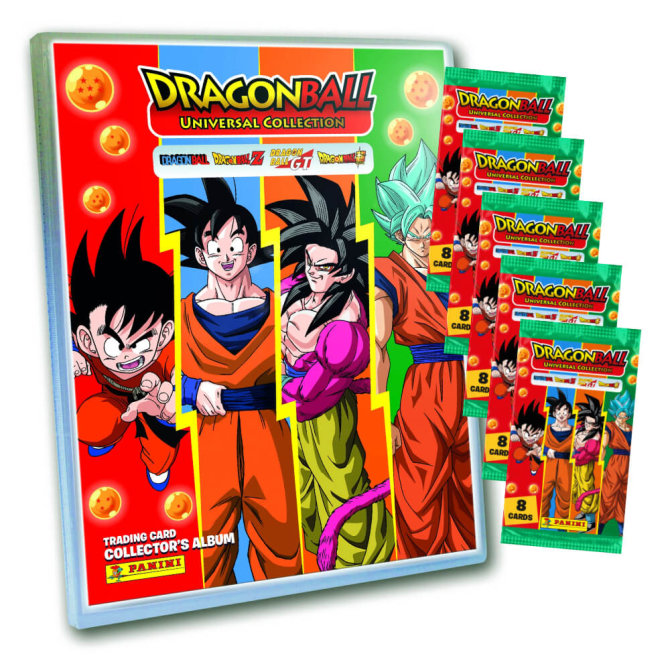 Dragon Ball Universal Karten - Trading Cards - 1 Mappe + 5 Booster