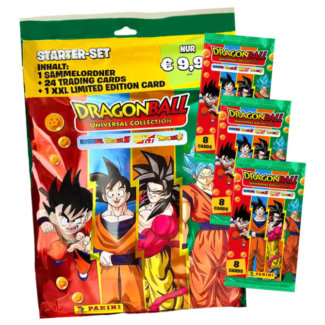 Dragon Ball Universal Karten - Trading Cards - 1 Starter + 3 Booster