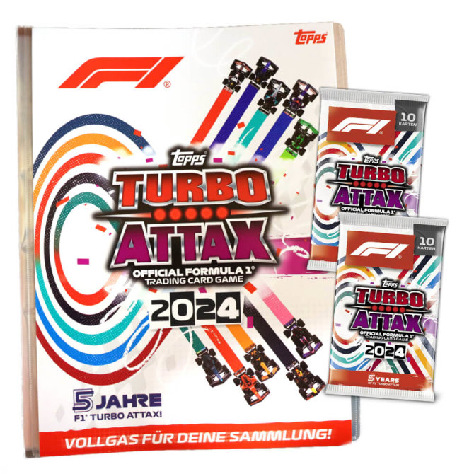 Topps Turbo Attax Karten Formula 1 - 2024 - 1 Mappe + 2 Booster Sammelkarten