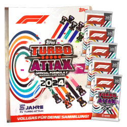 Topps Turbo Attax Karten Formula 1 - 2024 - 1 Mappe + 5...