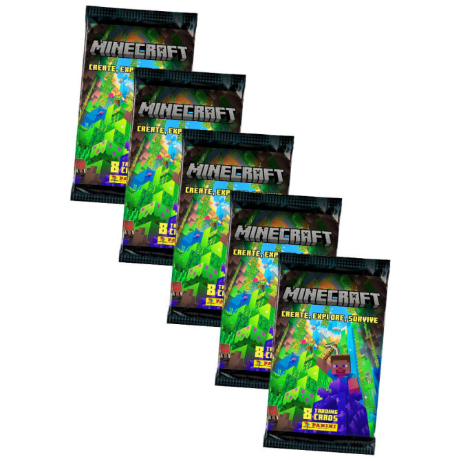 Panini Minecraft 3 Karten - Create Explore Survive Trading Cards (2023) - 5 Booster Sammelkarten