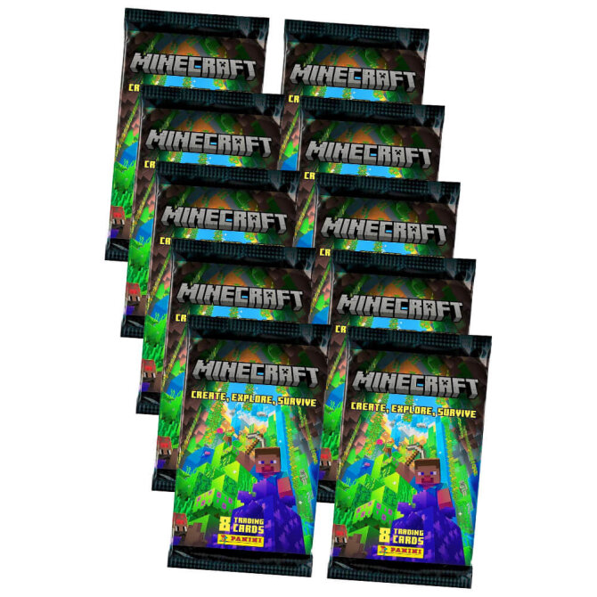 Panini Minecraft 3 Karten - Create Explore Survive Trading Cards (2023) - 10 Booster Sammelkarten