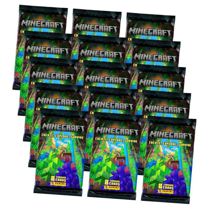 Panini Minecraft 3 Karten - Create Explore Survive Trading Cards (2023) - 15 Booster Sammelkarten