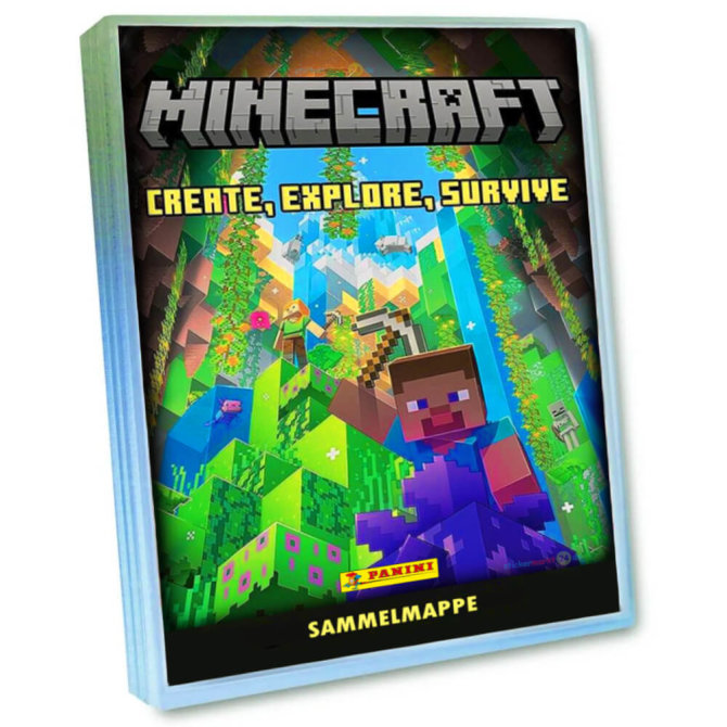 Panini Minecraft 3 Karten - Create Explore Survive Trading Cards (2023) - Sammelkarten - 1 Sammelmappe