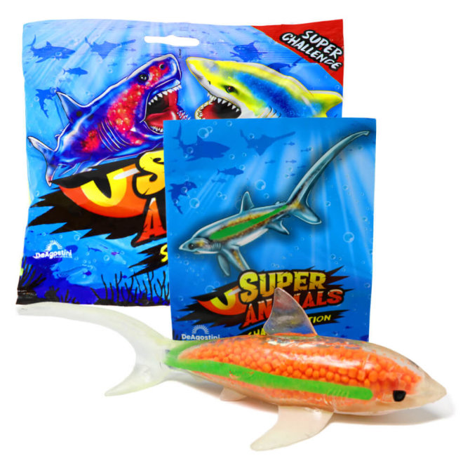 DeAgostini Super Animals - Sharks Edition - Sammelfigur Hai - Figur 3. Großaugen-Fuchshai (Crunchy)