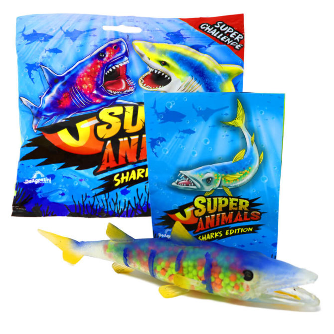 DeAgostini Super Animals - Sharks Edition - Sammelfigur Hai - Figur 7. Großer Barrakuda (Farbwechsel - Crunchy)