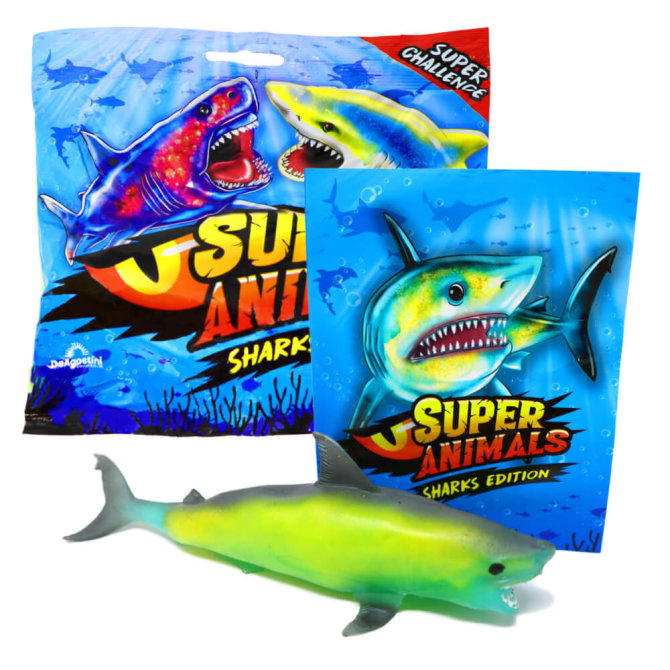 DeAgostini Super Animals - Sharks Edition - Sammelfigur Hai - Figur 11. Kurzflossen-Mako (Leuchtet - Stretchy)