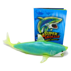 DeAgostini Super Animals - Sharks Edition - Sammelfigur Hai - Figur 16. Weißer Hai (Super selten XXL - Stretchy)
