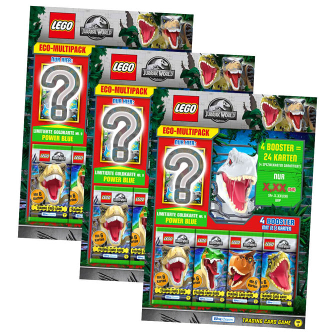 Lego Jurassic World 3 Karten - Sammelkarten Trading Cards (2023) - 3 Multipack Sammelkarten