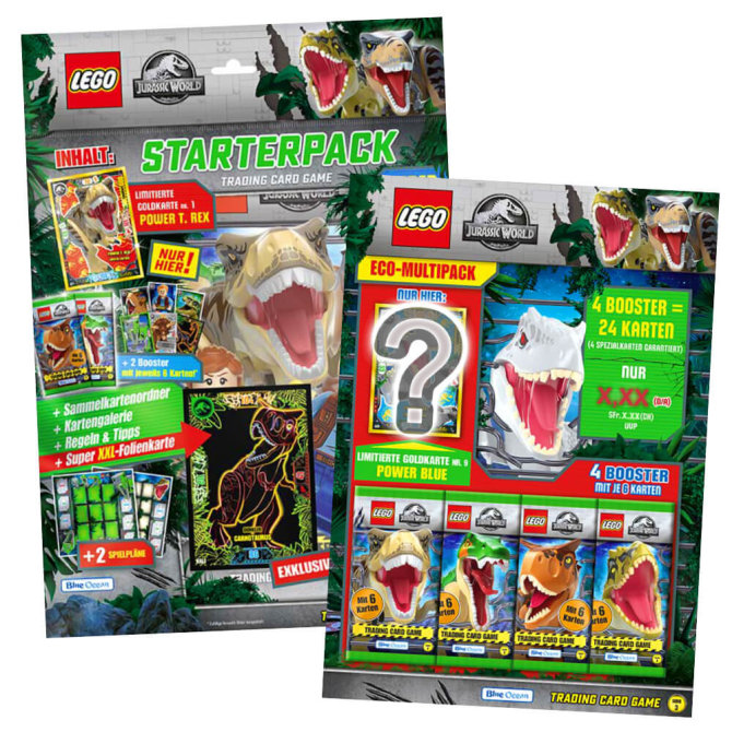 Lego Jurassic World 3 Karten - Sammelkarten Trading Cards (2023) - 1 Starter + 1 Multipack Sammelkarten