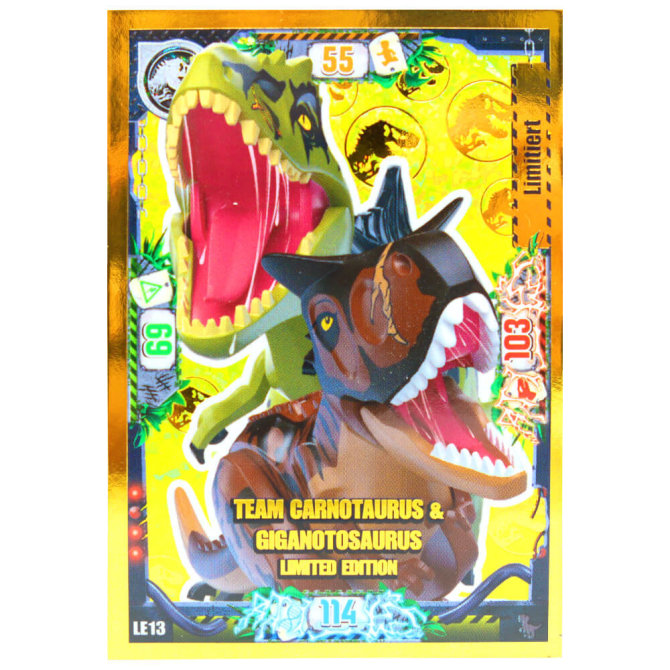 Lego Jurassic World 3 Karten - Sammelkarten Trading Cards (2023) - Gold Karte LE13 Sammelkarten