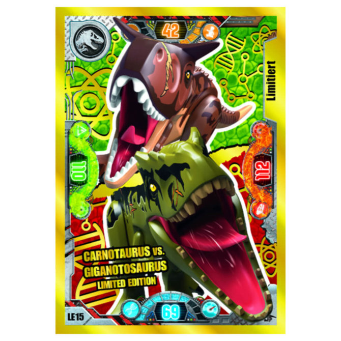 Lego Jurassic World 2 Karten - Sammelkarten Trading Cards (2022) - LE15 Gold Karte