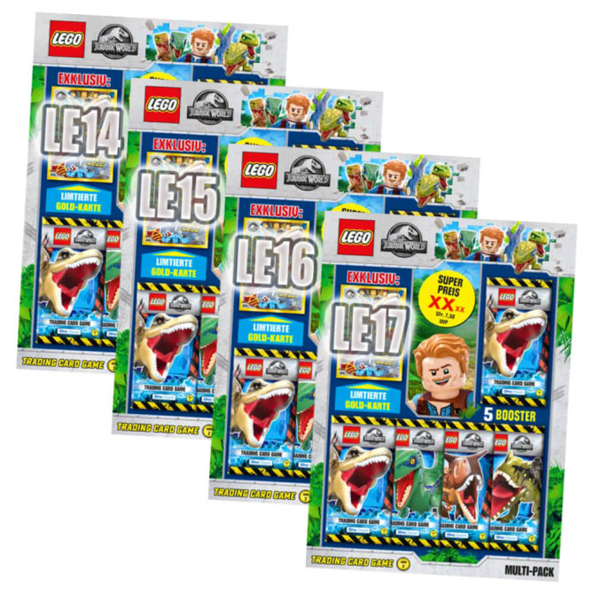 Lego Jurassic World 2 Karten - Sammelkarten Trading Cards (2022) - Alle 4 Multipack