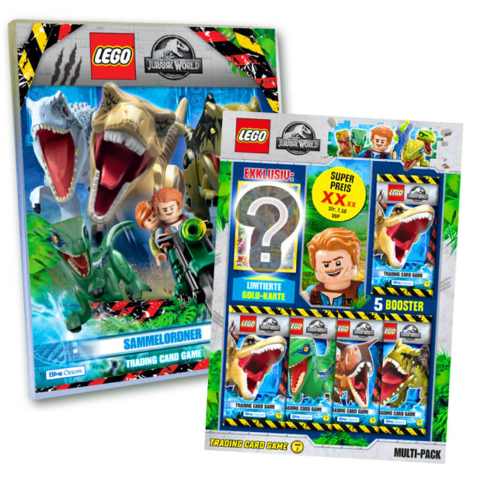 Lego Jurassic World 2 Karten - Sammelkarten Trading Cards (2022) - 1 Sammelmappe + 1 Multipack