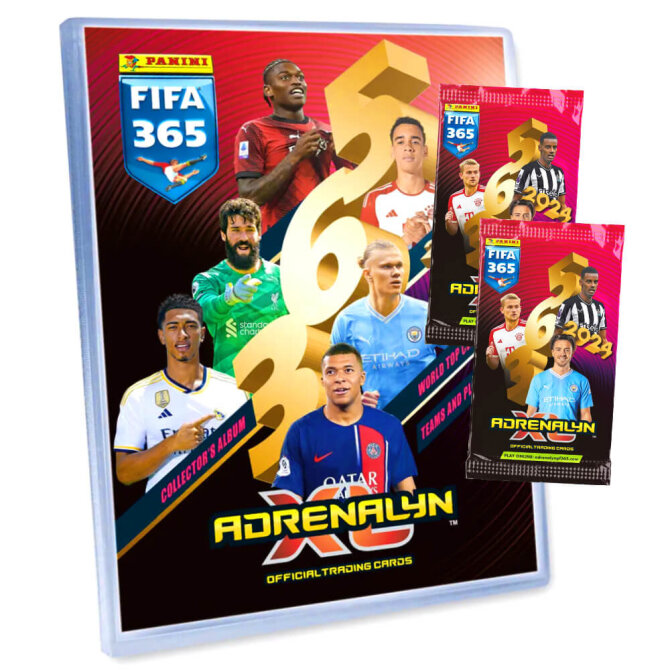 Panini Fifa 365 Karten 2024 - Trading Cards - 1 Sammelmappe + 2 Booster Sammelkarten