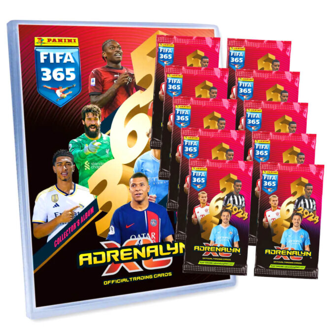 Panini Fifa 365 Karten 2024 - Trading Cards - 1 Sammelmappe + 10 Booster Sammelkarten