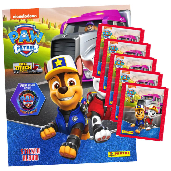 Panini Paw Patrol Sticker Serie 9 - Big Truck (2023) - 1 Album + 5 Tüten Sammelsticker