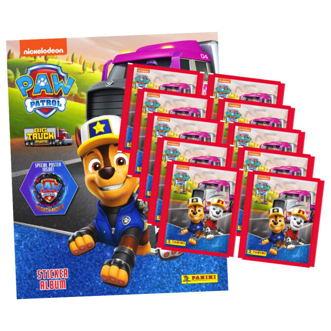 Panini Paw Patrol Sticker Serie 9 - Big Truck (2023) - 1 Album + 10 Tüten Sammelsticker
