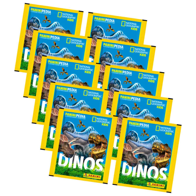 PaniniPedia Dinos Sticker - Dinosaurier Sammelsticker (2023) - 10 Tüten