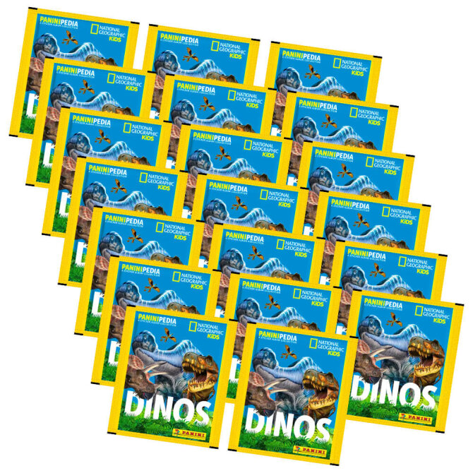 PaniniPedia Dinos Sticker - Dinosaurier Sammelsticker (2023) - 20 Tüten