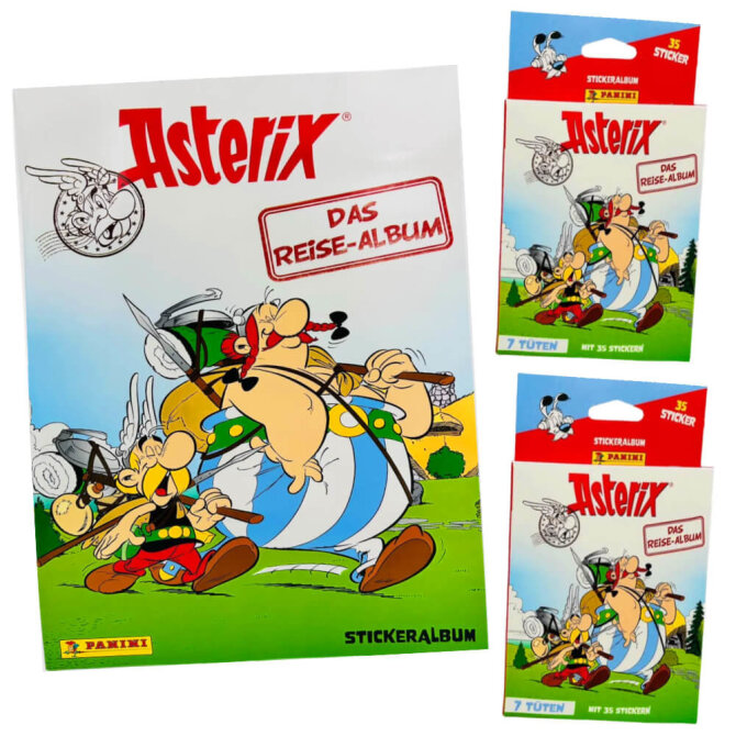 Panini Asterix Sticker - Reisealbum Sammelsticker (2023) - 1 Album + 2 Blister