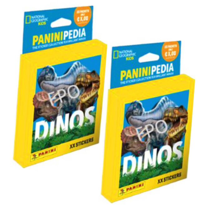 PaniniPedia Dinos Sticker - Dinosaurier Sammelsticker (2023) - 2 Blister