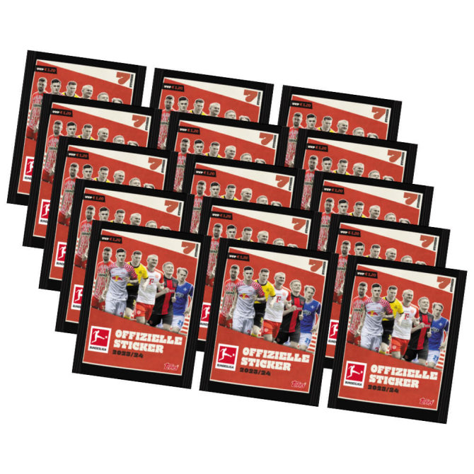 Topps Bundesliga Sticker 2024 - Fußball Sammelsticker - 15 Tüten