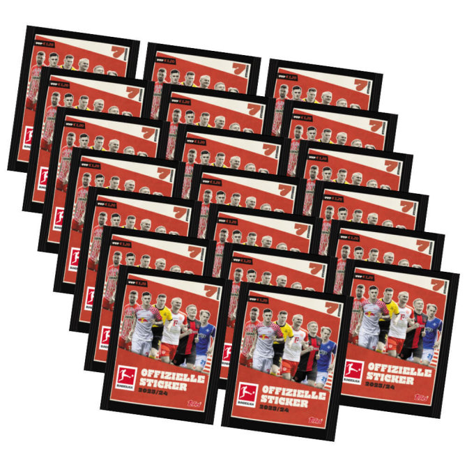 Topps Bundesliga Sticker 2024 - Fußball Sammelsticker - 20 Tüten