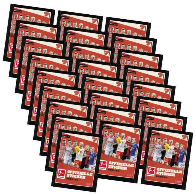 Topps Bundesliga Sticker 2024 - Fußball Sammelsticker - 25 Tüten