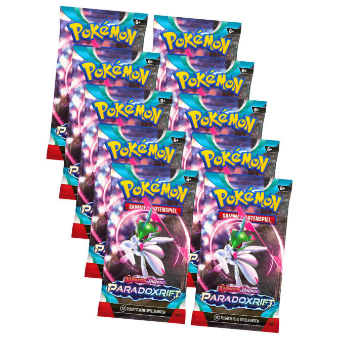 Pokemon Karten Karmesin & Purpur - Paradox Rift - 10 Booster Sammelkarten