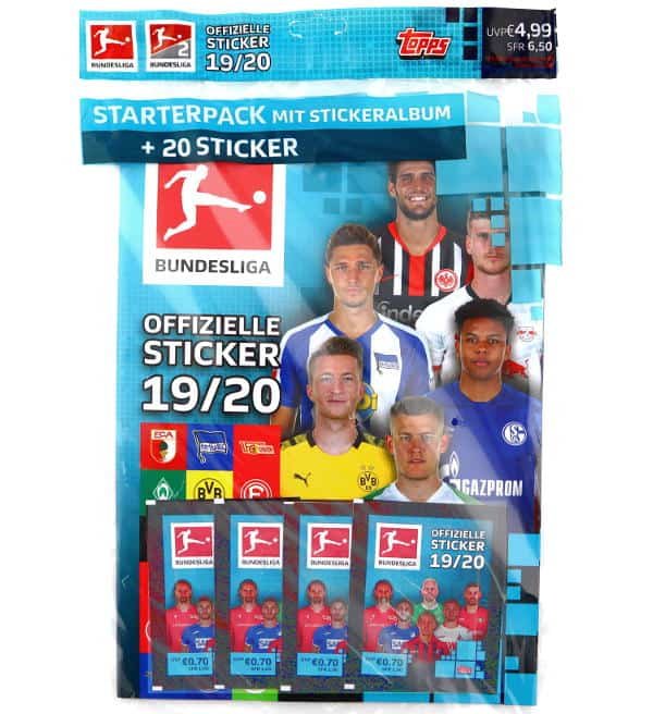 Topps Bundesliga Sticker 2019 / 2020 - 1 Starterpack Sammelsticker