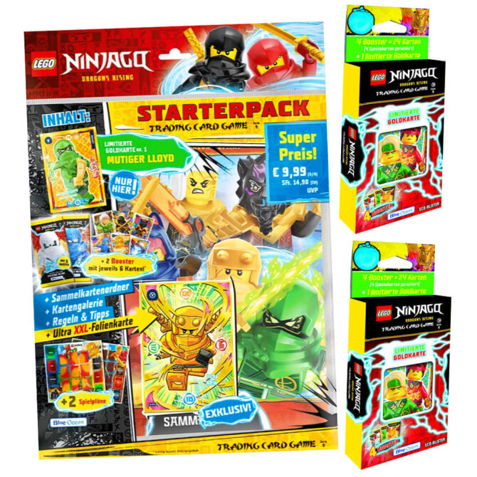 Lego Ninjago Karten Trading Cards Serie 9 - DRAGONS RISING (2024) - 1 Starter + 2 Blister Sammelkarten