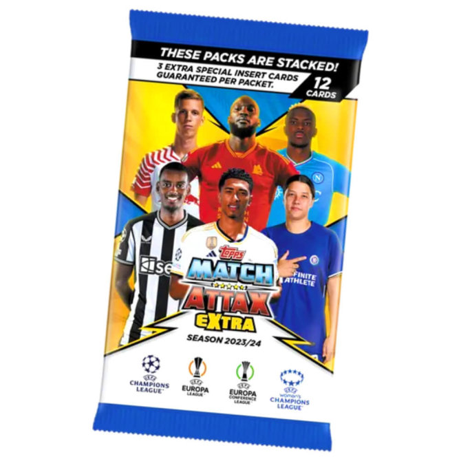 Topps Match Attax Karten Champions League Extra 2023-2024 - 1 Booster Sammelkarten
