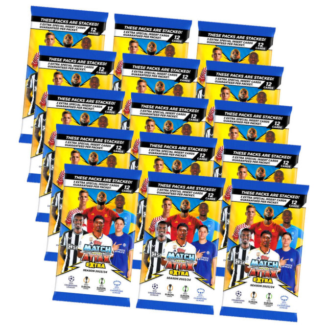 Topps Match Attax Karten Champions League Extra 2023-2024 - 15 Booster Sammelkarten