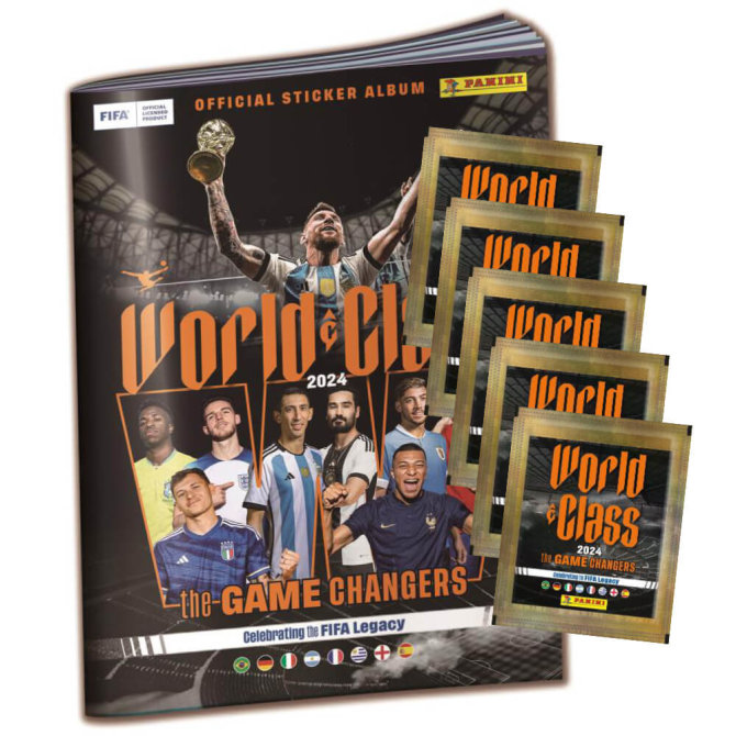 Panini World Class 2024 Fussball Sticker - 1 Album + 5 Tüten Sammelsticker