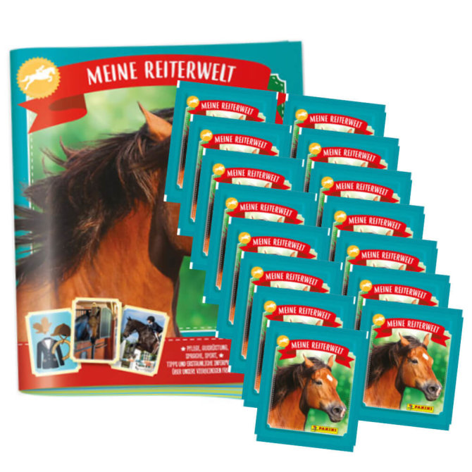 Panini Pferde Mon Club DEQuitation Sticker - Meine Reiterwelt (2024) - 1 Album + 15 Tüten Sammelsticker