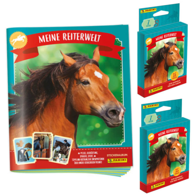 Panini Pferde Mon Club DEQuitation Sticker - Meine Reiterwelt (2024) - 1 Album + 2 Blister Sammelsticker