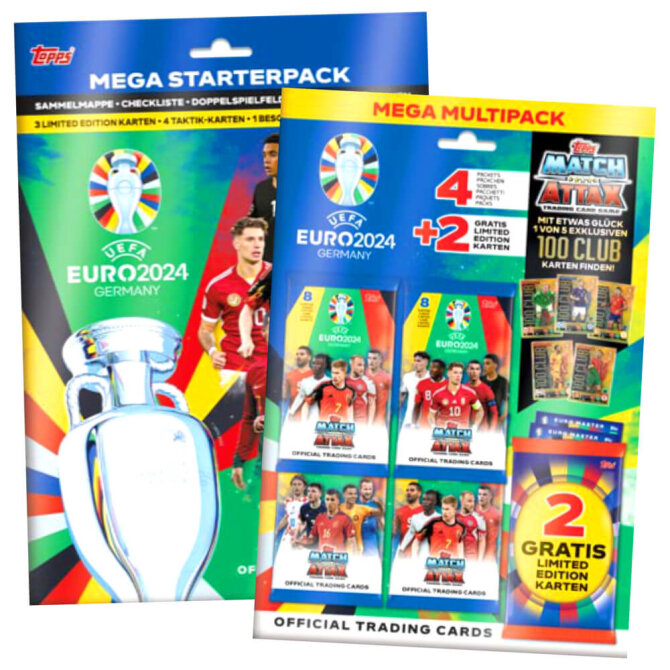 Topps UEFA EURO 2024 Germany Match Attax Karten - EM Sammelkarten - 1 Starter + 1 Ultra Multipack