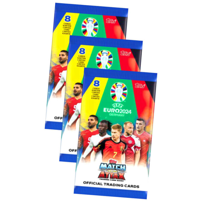 Topps UEFA EURO 2024 Germany Match Attax Karten - EM Sammelkarten - 3 Booster